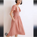 Madewell Lucie Linen Blend Smocked Midi Dress XL Cottage Boho Lagenlook Stretch Photo 1