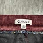 Nanette Lepore Burgundy Red Crushed Velvet Ribbed Mid Rise Leggings Size XS Photo 5