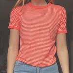 Rue 21 Bright Orange Stripped Shirt  Photo 0