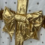 Vinyl Icons Gold White star large bow Sweatshirt S metallic Christmas holiday Photo 6