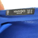 Mango  Blue Scoop Neck Criss Cross Back Lightweight Knee Length Tank Dress Size 6 Photo 3