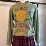 Desert Dreamer Green Oversized " Be Kind to Nature " Crewneck Sweater Size XS Photo 11