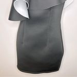 Tobi Black and White One Shoulder Ruffle Scuba Mini Bodycon Dress Size M Photo 4