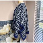 Anthropologie Sleeping On Snow Poncho Sweater With Pockets Fringe Hem Photo 8