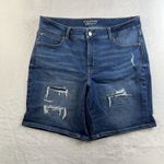 Maurice's Plus 18W Everflex High Rise Bermuda Shorts Distressed Stretch Denim Photo 2