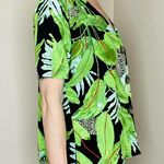 Sioni Green Tropical Plant Printed Button Down Shirt Size M Photo 5