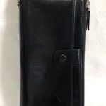 Black Faux Leather Zip Wallet Photo 0