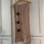 Winter Cotton Knit Shawl‎ Scarf Wrap w/ Large Buttons Taupe Tan 60”x17” Photo 1