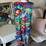 Jams World , colorful, sleeveless V-neck, fish party, vacation, tropical dress L Photo 4