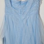 Lulus  Blue Tulle Strapless Maxi Dress NWT Size Small Blue Prom Homecoming Dress Photo 6