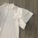 White mock neck fun sleeve bodysuit Photo 1