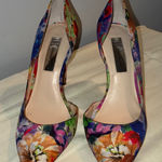 INC International Concepts Womens 6M Kenjay Floral Print D'Orsay Pumps Heels Orange Size 6 Photo 0