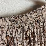 American Eagle Size S Off Shoulder Flared Sleeve Boho Top Neutral Brown Hippie Photo 6