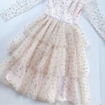 Rachel Parcell NEW Glitter Star Long Sleeve Tulle Dress Pink Parchment Photo 5