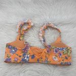 Aerie  Womens Bikini‎ Top XL Orange Floral Square Neck Pullover Swimwear NWT Photo 3