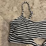 Xhilaration Black & White Ribbed Twist Front Bikini Top NEW Size XL Photo 4