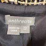 Anthracite Tweed Blazer Womens Size‎ 12 Fringed Trim Career Jacket Black Photo 2