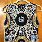 J. McLaughlin  Catalina Cloth Sheath Dress Navy Blue Pattern Sleeveless Womens XS Photo 10