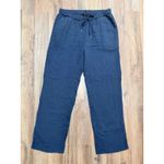 Quince Organic Cotton Gauze Wide Leg Pants Navy Size Small NWT Lightweight Photo 4