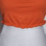 Aerie Orange Cropped Bikini Top NWT Size Medium Orange Textured Swim Top Photo 2