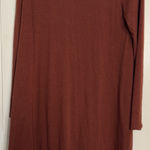 Zenana Premium Burnt Orange/rust Long Sleeve Dress, Large Photo 0