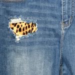 Judy Blue Judy Blue High Waist Cut Off Jean Shorts Size 2XL Leopard Patches Distressed Photo 3