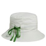 Madewell NWT  Women's Contrast Stitch White/Green Poplin Cotton Bucket Hat OS Photo 2