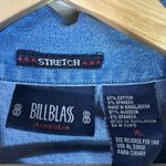 Bill Blass  Denim Shirt Womens XL Palm Tree Embellished Stretch Boho Western Y2K Photo 5