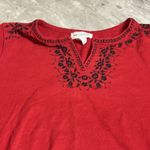Liz Claiborne  L Red‎ Blouse Short Sleeve Stretch Career Z-335 Photo 1