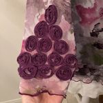 Size small long sleeve Purple pink and green flowered long sleeve top EUC Photo 4
