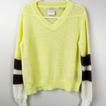 Scotch & Soda Sweater Womens M Linen Mohair Wool Colorblock Sleeves in Citrus Photo 0