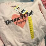 Wildfox NWT Graphic Crewneck “Brunch Club Everyday” Sweatshirt Size Medium Photo 7