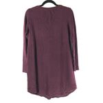 AnyBody Brushed Waffle Button Front Sleep Dress Long Sleeve V Neck Burgundy XS Red Photo 1
