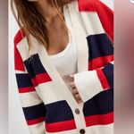 Free People  League of Her Own Striped Cardigan in Americana Combo sz S EUC $198R Photo 3