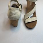 Toms  NEW Natural Linen Clarissa Canvas Espadrille Wedge Sandals Size 9.5 Summer Photo 6