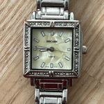 Decade Pearl and Crystal Ladies Watch Square Dial Metal Bracelet Silver Photo 2