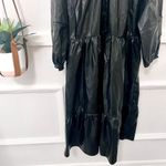 Chico's  Black Faux Leather Pleather Midi Tiered Dress Size 16 Photo 2