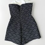 Keepsake Black White Geometric Print Strapless Romper Playsuit Shorts Revolve S Photo 1