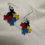Colorful Puzzle Piece Earrings Photo 1