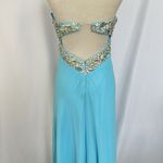Aqua‎ Blue Dress Size 2 Beaded Evening Party Cocktail Prom Bedazzled Rhinestone Photo 7
