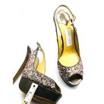 Jimmy Choo  CLUE Multicolor Glitter Slingback Platform Open Sandals in sz 39.5 Photo 9