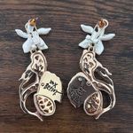 Betsey Johnson Mermaid Flower Drop Earrings Gold Halloween Chappell Roan Photo 3