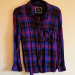 Rails  Hunter Electric Blue, Black & Red Button Down Flannel Shirt | S Photo 2
