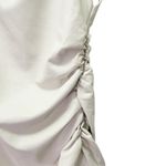 Anthropologie NWT  Maya Faux Leather Mini Dress Size 12 Cream Cowl Neck Ruched Photo 8