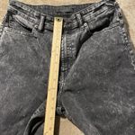 Uniqlo  Jeans Juniors Sz 11 Wide Leg Black Acid Wash High Rise Cropped Pants Dark Photo 6