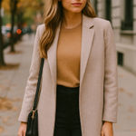 ZARA Fleece Open Front Long Trench Coat Minimalist Beige S Quiet Luxury Layer Photo 0