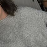 Urban Outfitters Nwt  Metallic Eyelash Knit Pullover Sweater Gray Size Medium Photo 4