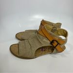Blowfish Malibu Balla wedge sandals open toe tan canvas leather women’s size‎ 9 Photo 1