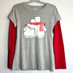 Coca-Cola Long Sleeve Shirt L Tee T Shirt Graphic Polar Bears Printed Gray Red Photo 0