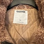 Garage  Jacket Teddy Coat Womens Size Small Taupe Beige Cropped‎ Zip Up Jacket Photo 4